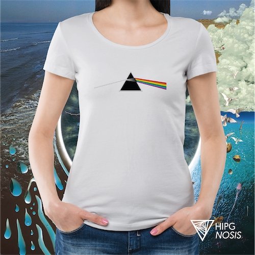 Polera Pink Floyd Dark Side of the Moon Mujer Blanco